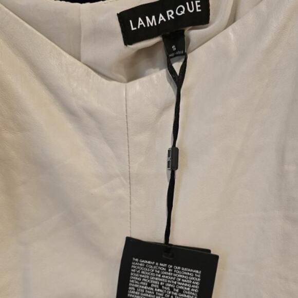 LAMARQUE Abella Leather Dress in Bone NWT Size Small - Picture 5 of 6